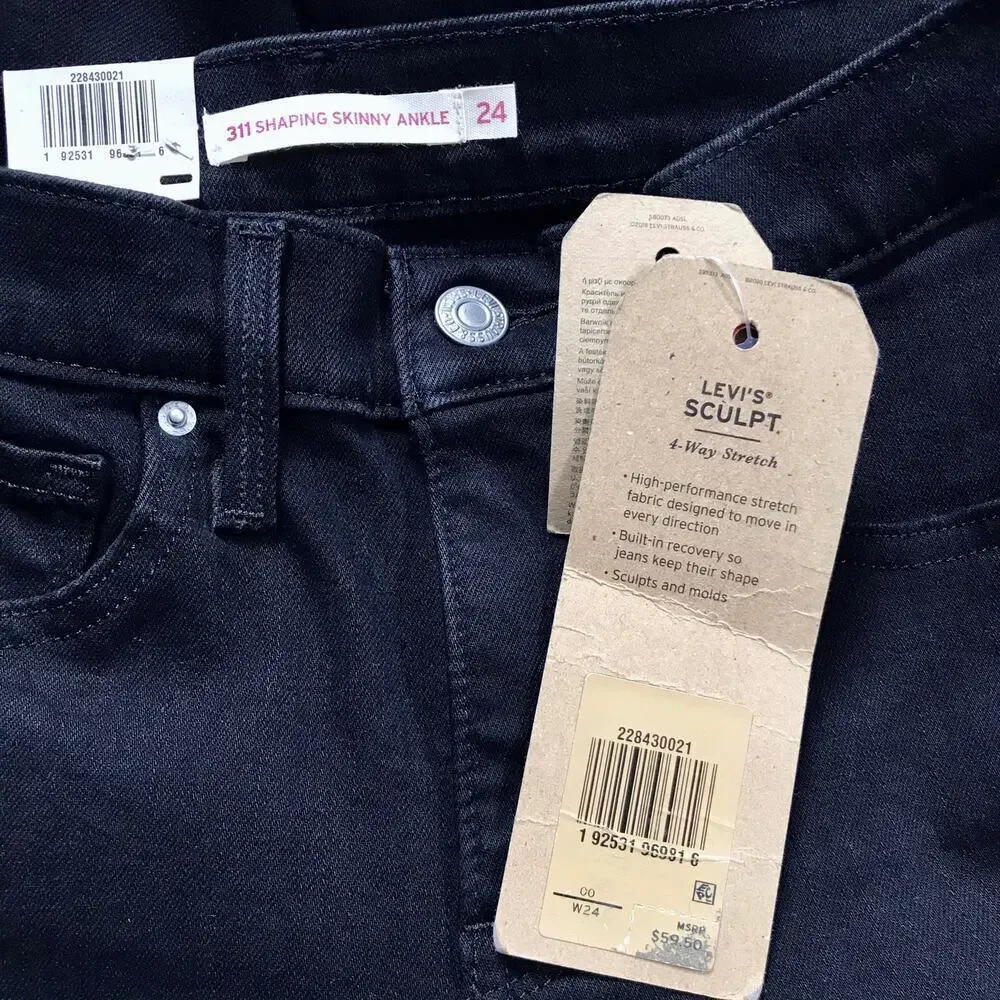 Levi's Sculpt NWT 311 Shaping Skinny Ankle Jeans Women 00/24